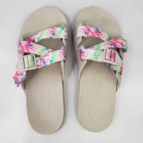 Chaco Chillos Tie Dye Sandals Women's US Size 9 Lightweight Comfort Slides - Picture 4 of 9